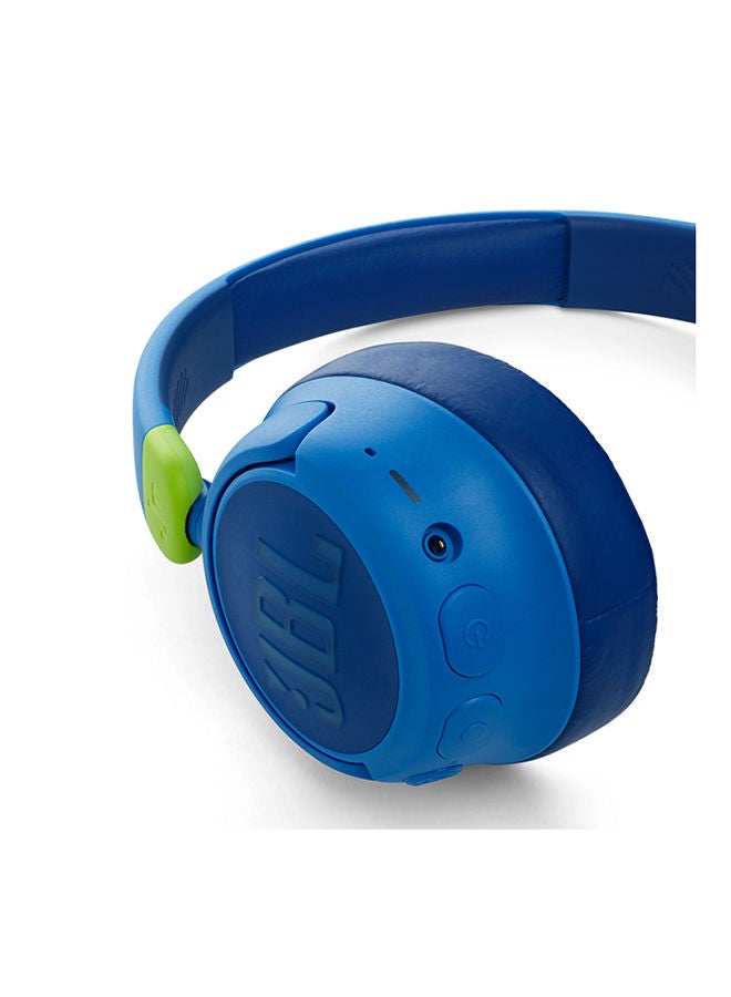 JBL JR460NC Wireless Over-Ear Noise Cancelling Kids Headphones, Built-In Mic, 30 Hour Battery, Designed for Kids, Detachable Audio Cable Blue - Image 3
