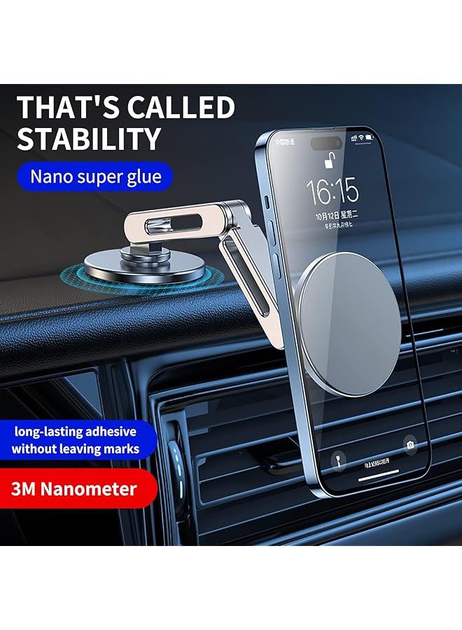 كاست ويف مناسب لحامل الهاتف المغناطيسي للسيارة Magsafe طويل الذراع قابل للتعديل للسيارة يدور 360 درجة حامل هاتف مغناطيسي للسيارة للوحة القيادة iPhone حامل الهاتف المحمول لـ Iphone 15 14 13 12 Pro Max - Image 2