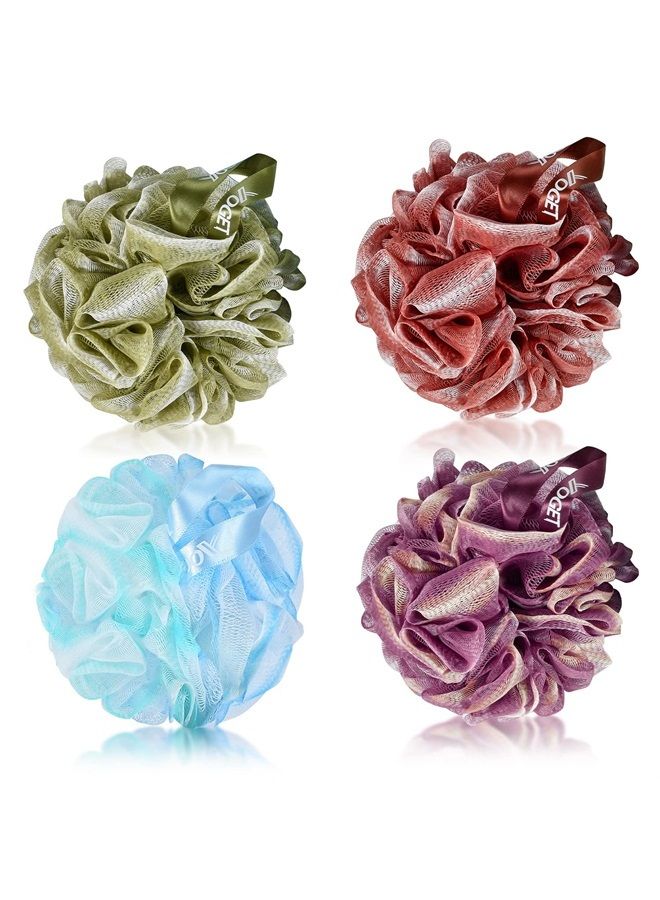 Yoget 4 Pack Bath Loofah Sponge, 4 Color 60G Bath Sponge,Exfoliate, Cleanse, Soothe Skin - Image 1