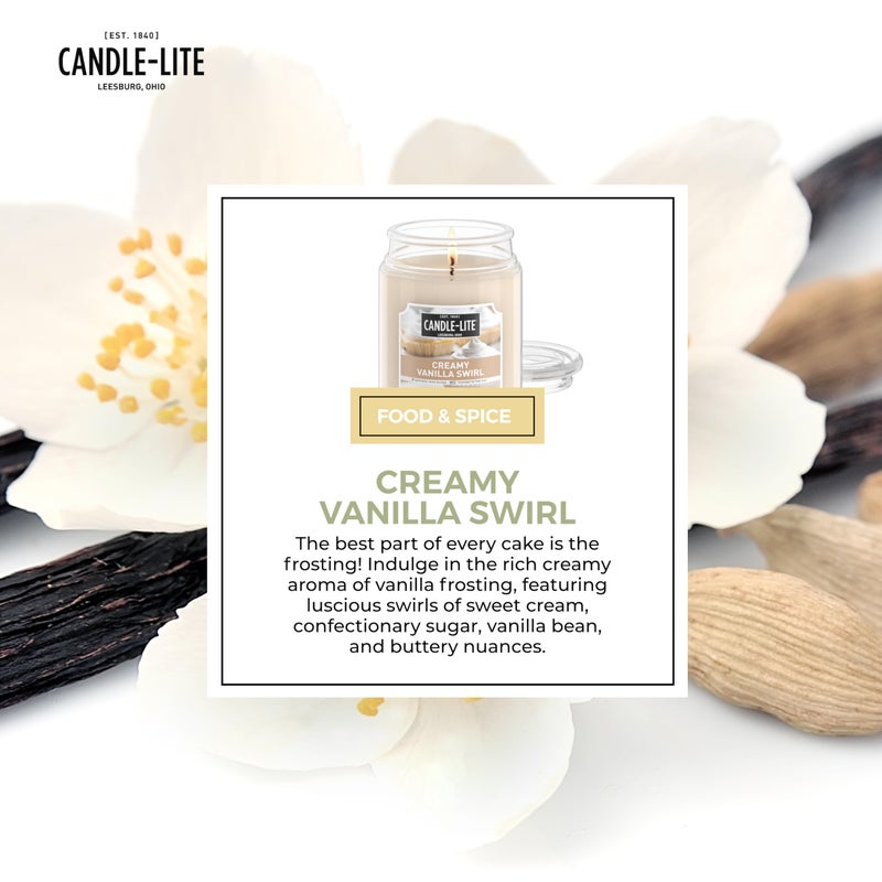 Candle-lite Fall Scented Candles, Creamy Vanilla Swirl, 18 oz Jar, Proudly Poured in The USA, Aromatherapy Candle, Single-Wick with 110 Hours of Burn Time, Perfect for Creating a Relaxing Ambiance - Image 4