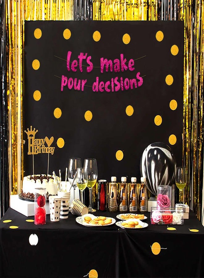 Sterling James Co. Lets Make Pour Decisions Pink Glitter Banner - Bachelorette Decorations - Cinco De Mayo -21st 30th 40th Birthday - Mexican Summer Themed Beach and Pool Party Decoration, Favors & Supplies - Image 3