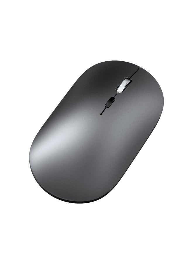 T-WOLF Silent dual-mode office mouse X2-2.4G wireless and Bluetooth 5.0 | Adjustable DPI (800/1200/1600) | Ergonomic design of aluminum alloy wheels | Type-C charging (500mAh battery) | Automatic sleep mode after 60 seconds | Compatible with laptop/PC/Mac - Grey - Image 1