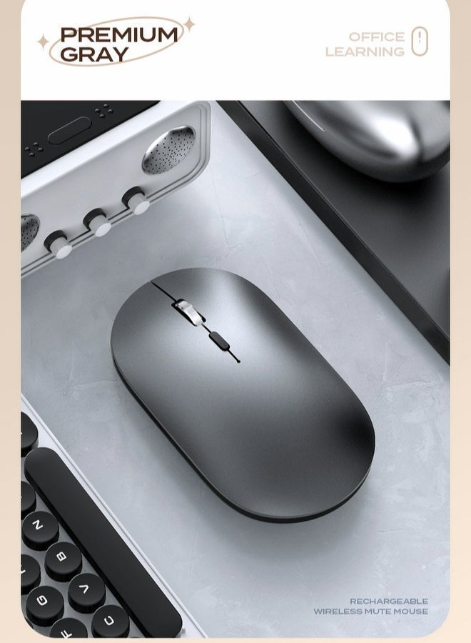 AOR Esports ماوس مكتب ماوس بلوتوث ماوس X2-2.4G لاسلكي و بلوتوث 5.0  DPI قابل للتعديل (800/1200/1600)  تصميم إيرغونومي من بكرات سبيكة الألومنيوم  شحن نوع C (بطارية 500 مAh)  وضع نوم تلقائي 60 ثانية  مناسب للكمبيوتر المحمول / الكمبيوتر الشخصي / ماك رمادي داكن - Image 5
