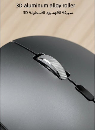 ماوس مكتب ماوس بلوتوث ماوس X2-2.4G لاسلكي و بلوتوث 5.0  DPI قابل للتعديل (800/1200/1600)  تصميم إيرغونومي من بكرات سبيكة الألومنيوم  شحن نوع C (بطارية 500 مAh)  وضع نوم تلقائي 60 ثانية  مناسب للكمبيوتر المحمول / الكمبيوتر الشخصي / ماك رمادي داكن - view 4