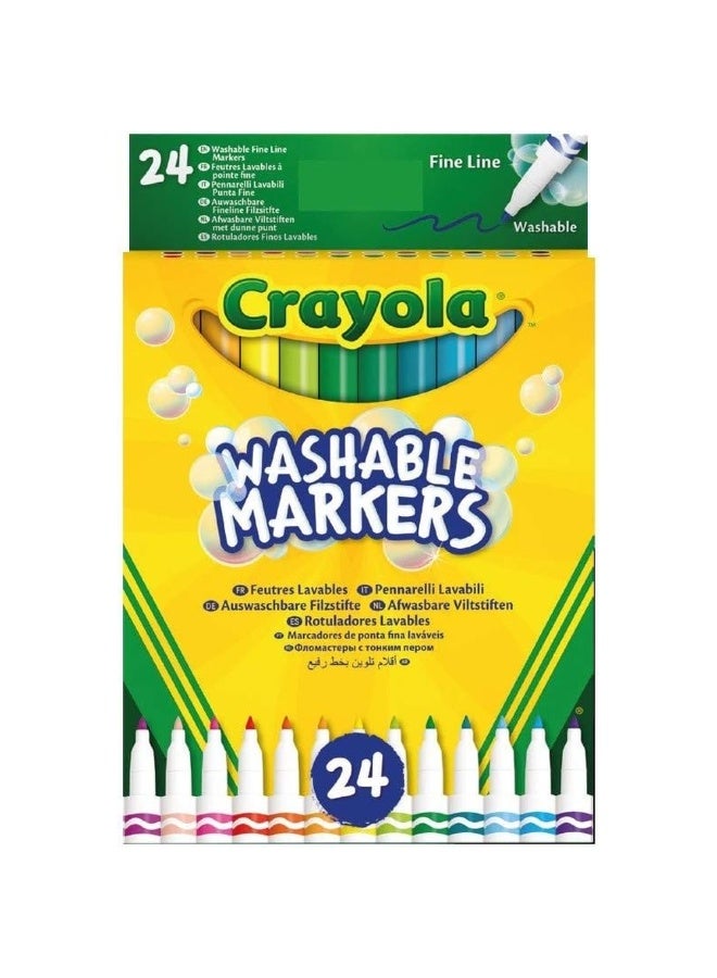 Crayola Crayola - Washable Colorful Fine Line Markers with 24 Markers - 58-6571 