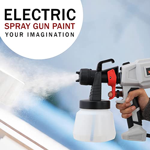 Izom IZ-ESG Corded Spray Gun Hand Held Electric Sprayer with Multiple Spray Patterns & Large Paint Storage Capacity, Light Grey - Image 4