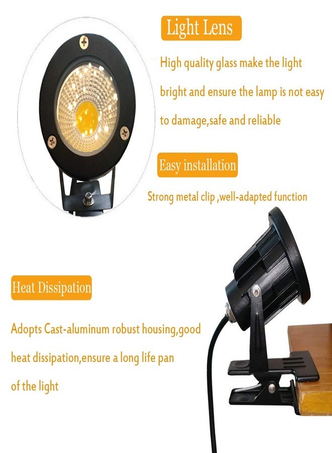 Kiven 1pcs LED Clip on Light Outdoor IP65 Waterproof 3000K Warm White Signboard Blackboard Lighting Adjustable Desk Stand Arm Lamp with Power Plug and Waterproof Switch - Image 3