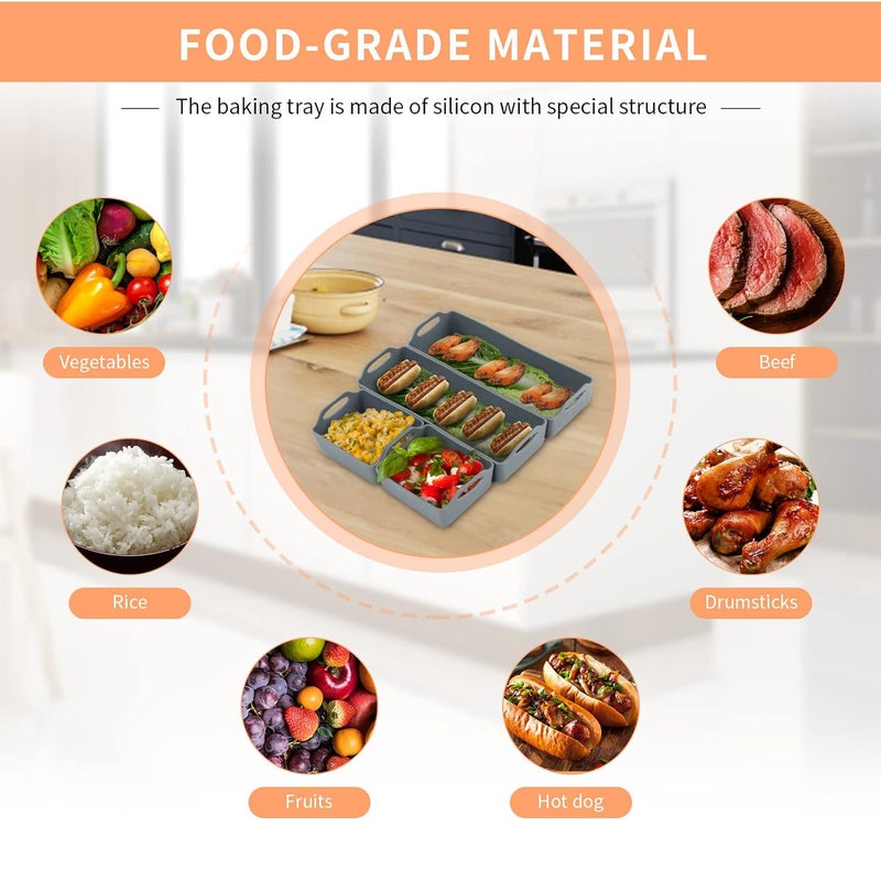Nonstick Silicone Baking Tray Set, Suitable for Oven,Air Fryer to Simplify Cooking,Easy Clean 4Pcs - Image 5