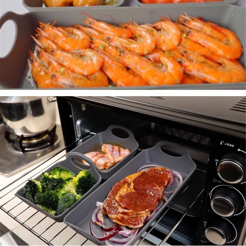 Nonstick Silicone Baking Tray Set, Suitable for Oven,Air Fryer to Simplify Cooking,Easy Clean 4Pcs - Image 3