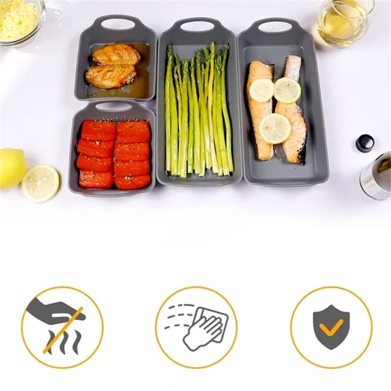 Nonstick Silicone Baking Tray Set, Suitable for Oven,Air Fryer to Simplify Cooking,Easy Clean 4Pcs - Image 4