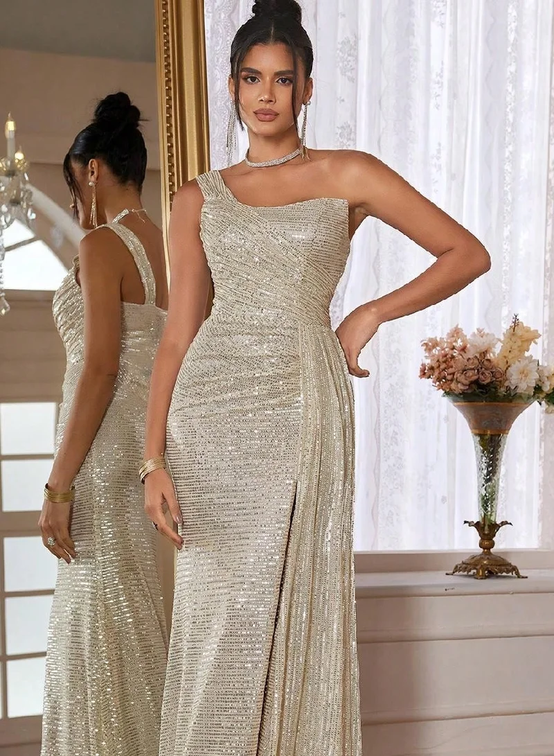 Madam Uniq Abito Da Sera Lungo Con Paillettes - Scollato, Sirena, Cut Out, Elegante, Per Cocktail E Cerimonie, Taglie USA XS-3XL