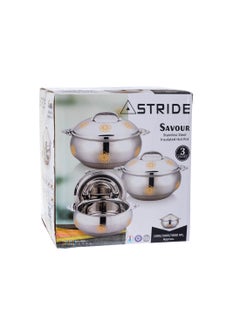 Stride Set of stainless Steel Food Containers 3 Sizes  - Image 3
