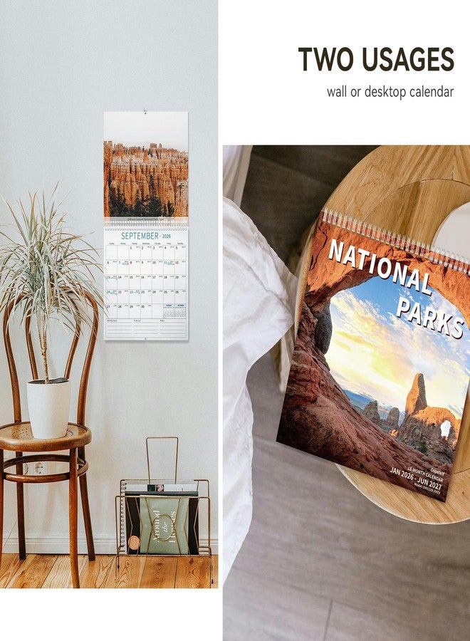 Ospelelf Wall Calendar 2026-2027 18 Months 12"X12" National Park Calender Wall Hanging Spiral Bound Calendar for Easy Organizing, Use Jan 2026 - Dec 2027 - Image 4