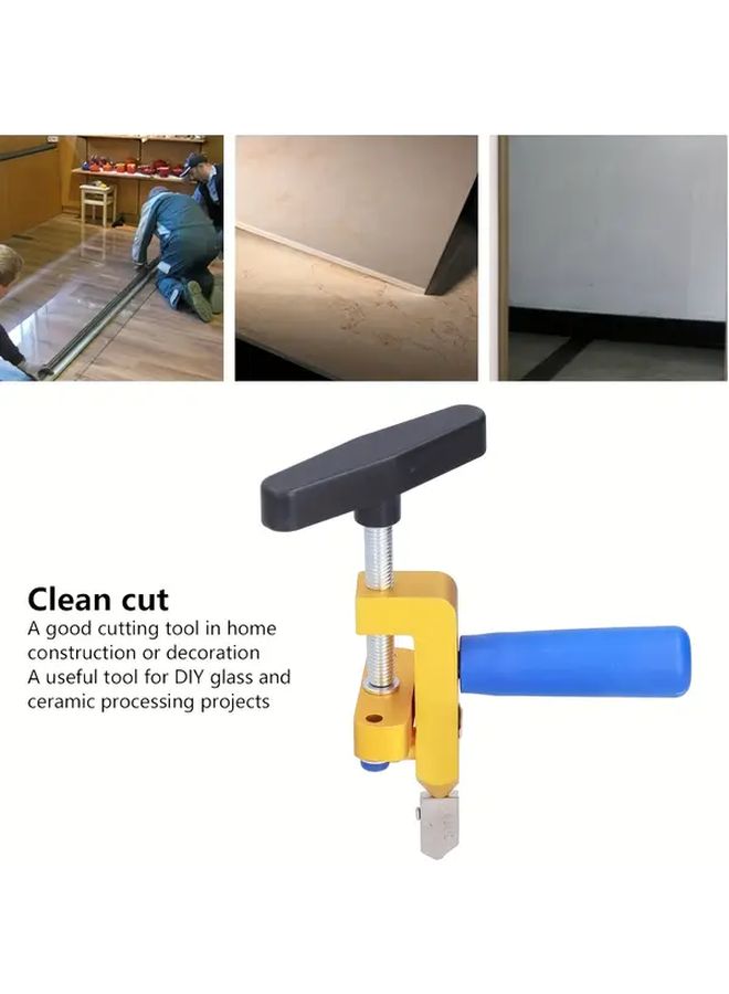 2 In 1 Manual Glass And Tile Cutter With Diamond Roller Wheel Precision Cutting Tool For Construction Adjustable Metal Base Lightweight Portable Design Ergonomic Grip 1 Set Orange - Image 3