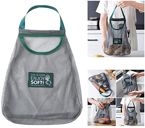 BESTOTTAM Reusable Mesh Bags for Fruit and Vegetable Hanging Storage Kitchen Storage Washable Foldable Net Bags 3 Pack - Image 2