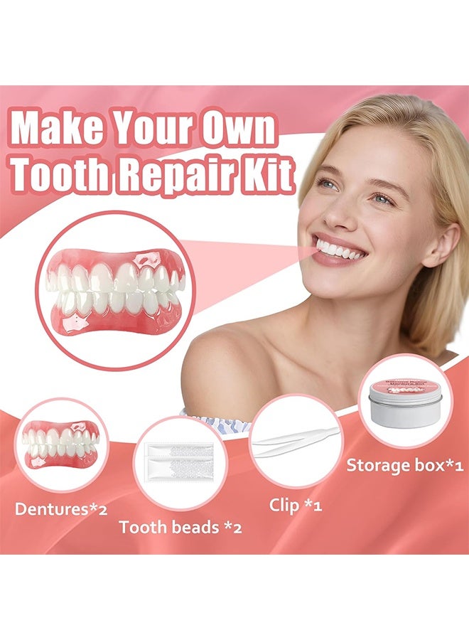 HOMTOPY Silicone Reline Denture Set, Comfortable Temporary Dental Restoration Kit, Soft Denture Reline Kit for Men and Women, Unisex Denture Reline Kit is Suitable for Securing Upper and Lower Dentures - Image 3