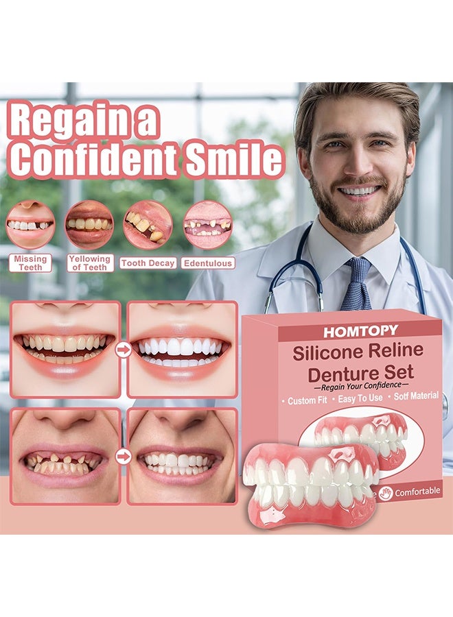 HOMTOPY Silicone Reline Denture Set, Comfortable Temporary Dental Restoration Kit, Soft Denture Reline Kit for Men and Women, Unisex Denture Reline Kit is Suitable for Securing Upper and Lower Dentures - Image 5