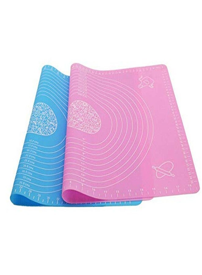 BIG BOX Silicon Fondant Rolling Mat | Large Baking Sheet, Stretchable, 48 x 38 cm, Pack of 1, Multi-Color - Image 2