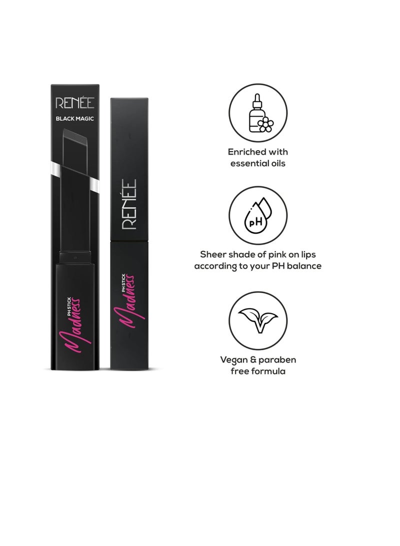 RENEE Madness Ph Lipstick 3gm   Black Lipstick With Glossy Pink Payoff   Long Lasting Nourishment  Enriched With Vitamin E and Jojoba Oil  Vegan and Paraben Free - Image 3