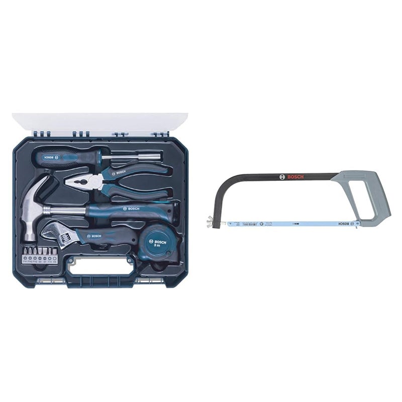 BOSCH مجموعة أدوات يدوية من بوش مكونة من 12 قطعة للأخشاب والمعادن مع أدوات يدوية ورؤوس مفكات - Image 1