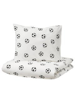 Zaboon Duvet Cover And Pillowcase, Football Pattern, 150X200/50X80 Cm  - Image 1