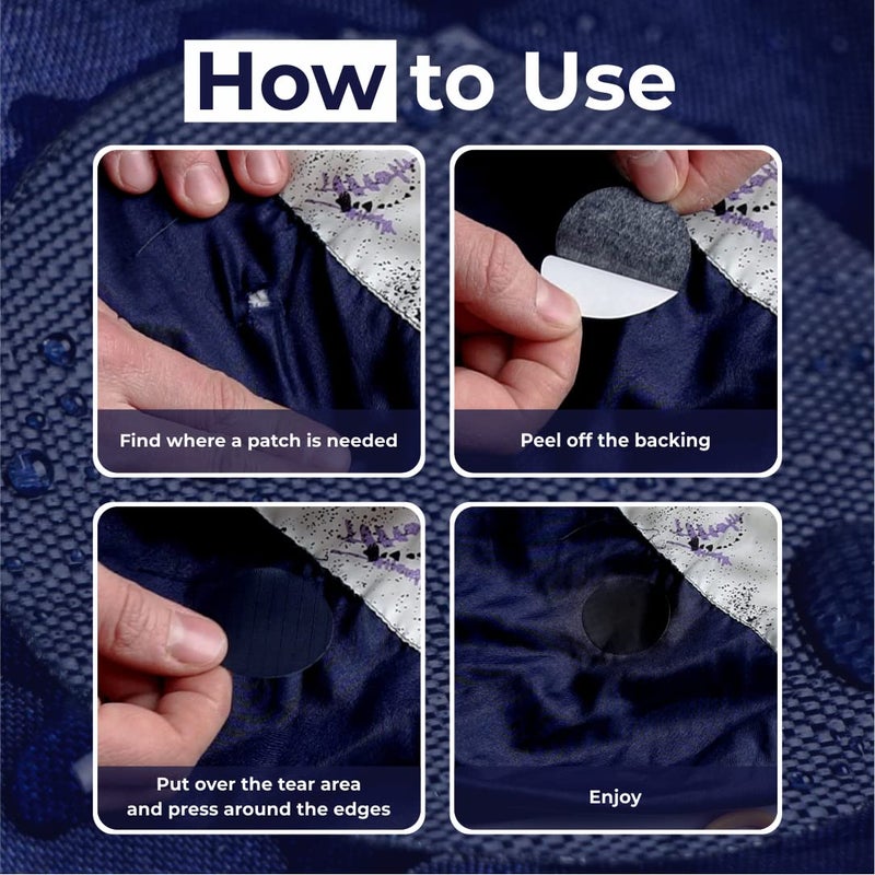 Azengear Repair Patches For Down Jackets - Waterproof  Pre-Cut  Self-Adhesive  Tear-Cold-Heat-Resistant Nylon Polyester Fabric To Fix Puffer Coats  Gear  Tents (11 Pieces  Dark Blue) - Image 2