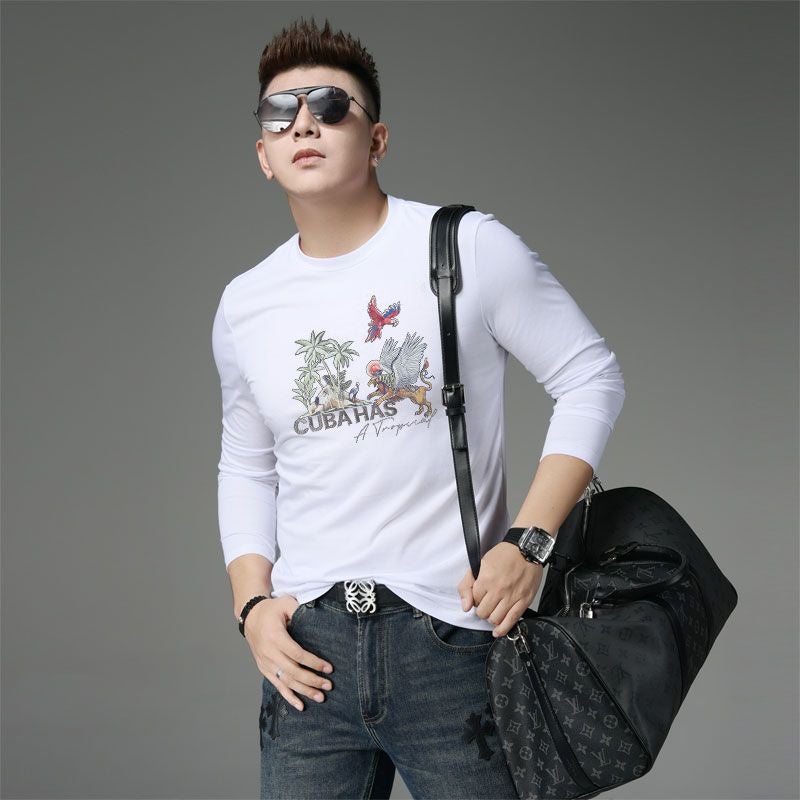 European Station Autumn Long Sleeve T-Shirt Men'S Trendy Brand Men'S Wear Slim Fit Base Shirt Casual T-Shirt Autumn - Image 2