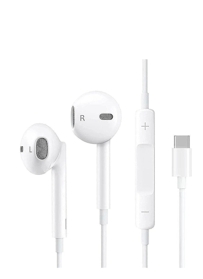 ماركة غير محددة - سماعات رأس USB C من تيك-ديجي، أذن سلكية عالية الدقة مع ميكروفون بخاصية إلغاء الضوضاء متوافقة جوجل بكسل 4/3/2/اكس ال، سامسونج، ون بلس، شاومي، هواوي وغيرها الأجهزة النوع سي، أبيض - Image 1