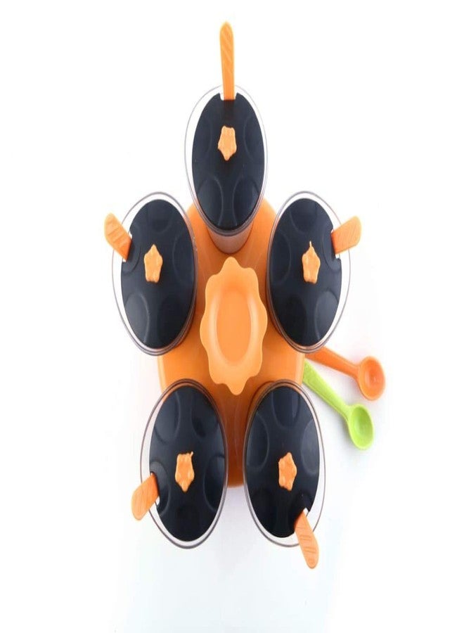 Barasti Multi Purpose Dining Set Masala Container of 5 Spice Rack Kitchen Storage Jars Set with Stand for Dining Table and Cooking Essentials - Image 2