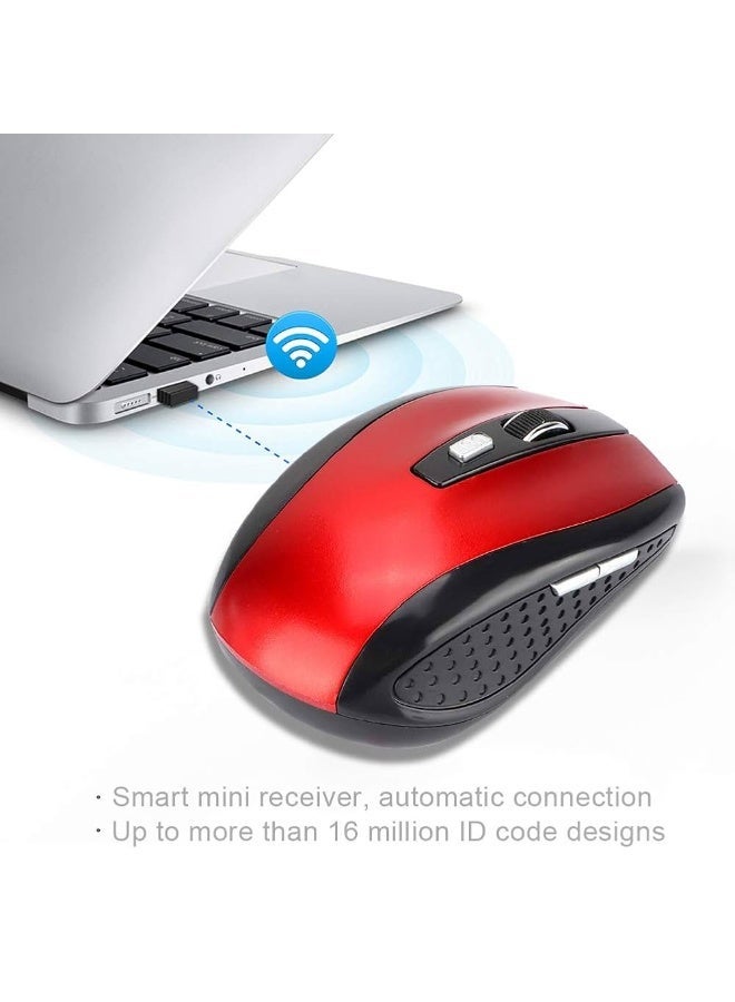 جاما ماوس لاسلكي جاما M-72 – 2.4GHz، دقة 1600 DPI، تصميم مريح، أحمر - Image 3