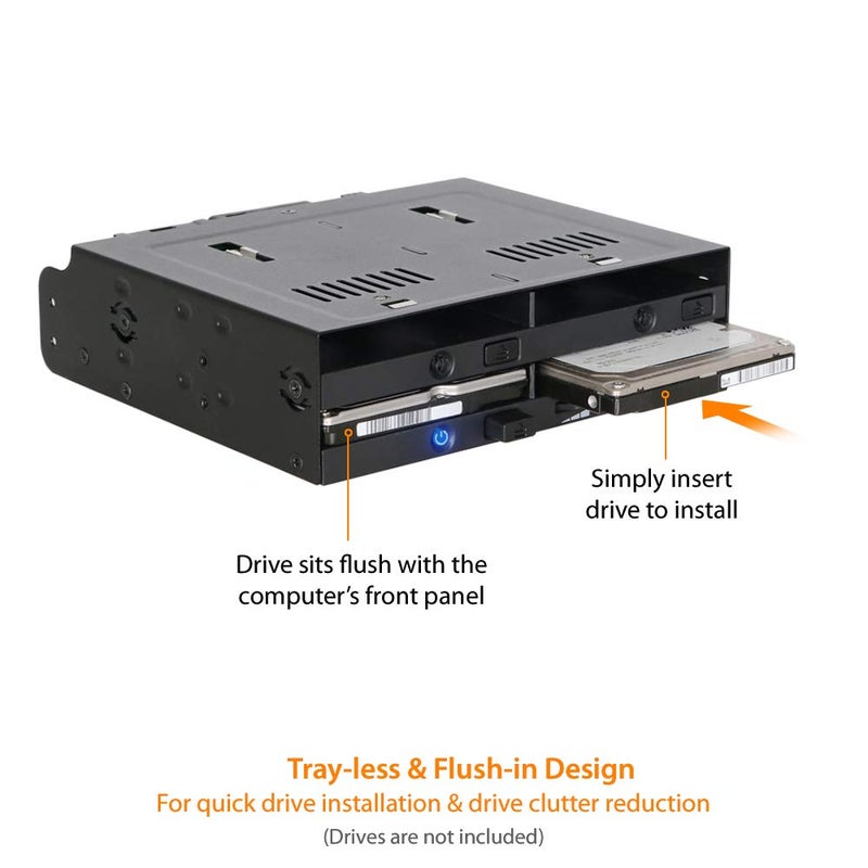 ICY DOCK 4 Bay 2.5" SATA/SAS SSD/HDD Hot-Swap Docking Enclosure for 5.25" Bay - flexiDOCK MB014SP-B R1 - Image 3