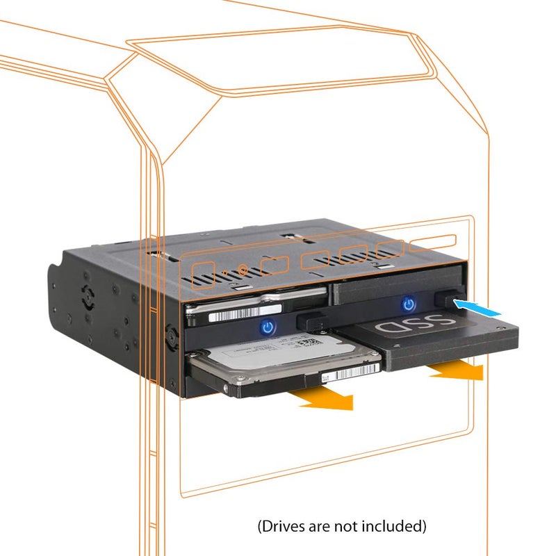 ICY DOCK 4 Bay 2.5" SATA/SAS SSD/HDD Hot-Swap Docking Enclosure for 5.25" Bay - flexiDOCK MB014SP-B R1 - Image 2