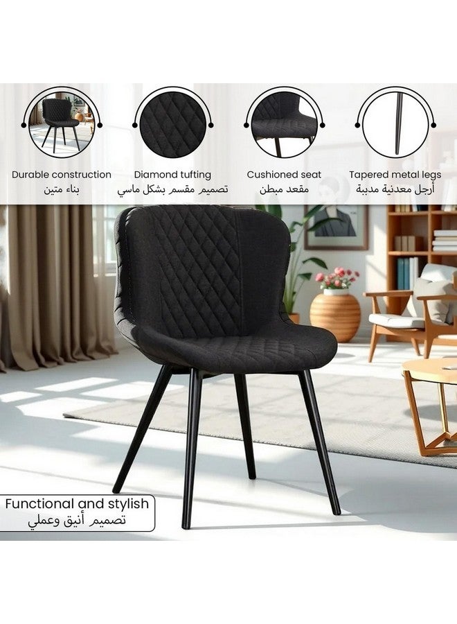 Micasa Elegant and Modern Design Armless Dining Chair Black 82 x 59 x 54 cm EDC246 - Image 4