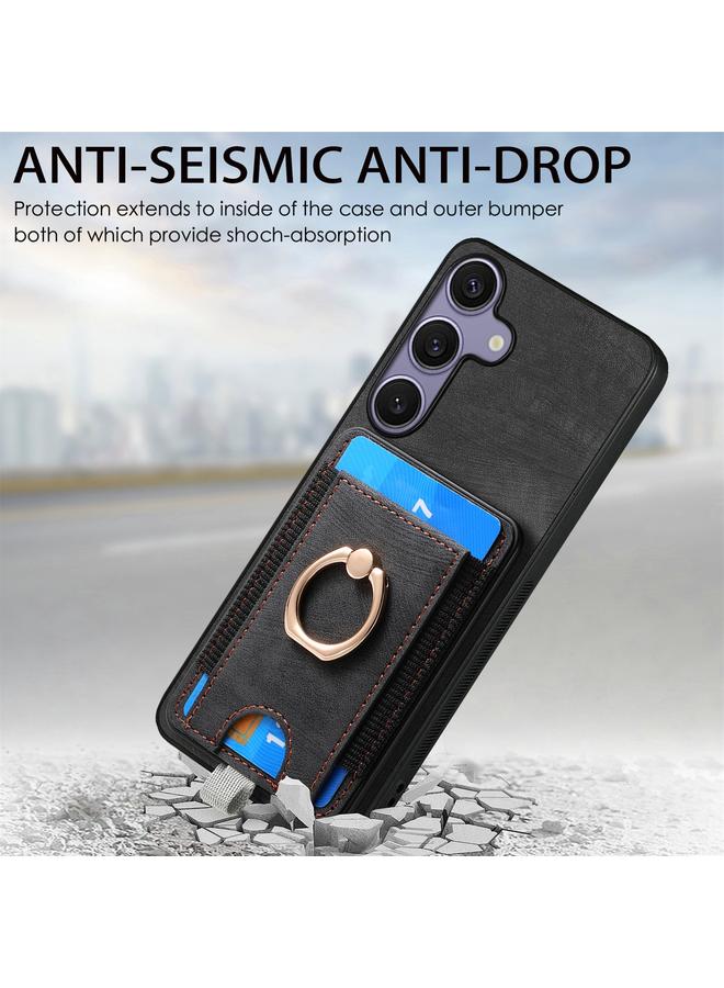 S-TOP Case For Samsung Galaxy S25+ 5G Retro Splitable Magnetic Card Bag Leather Phone Case - Image 5