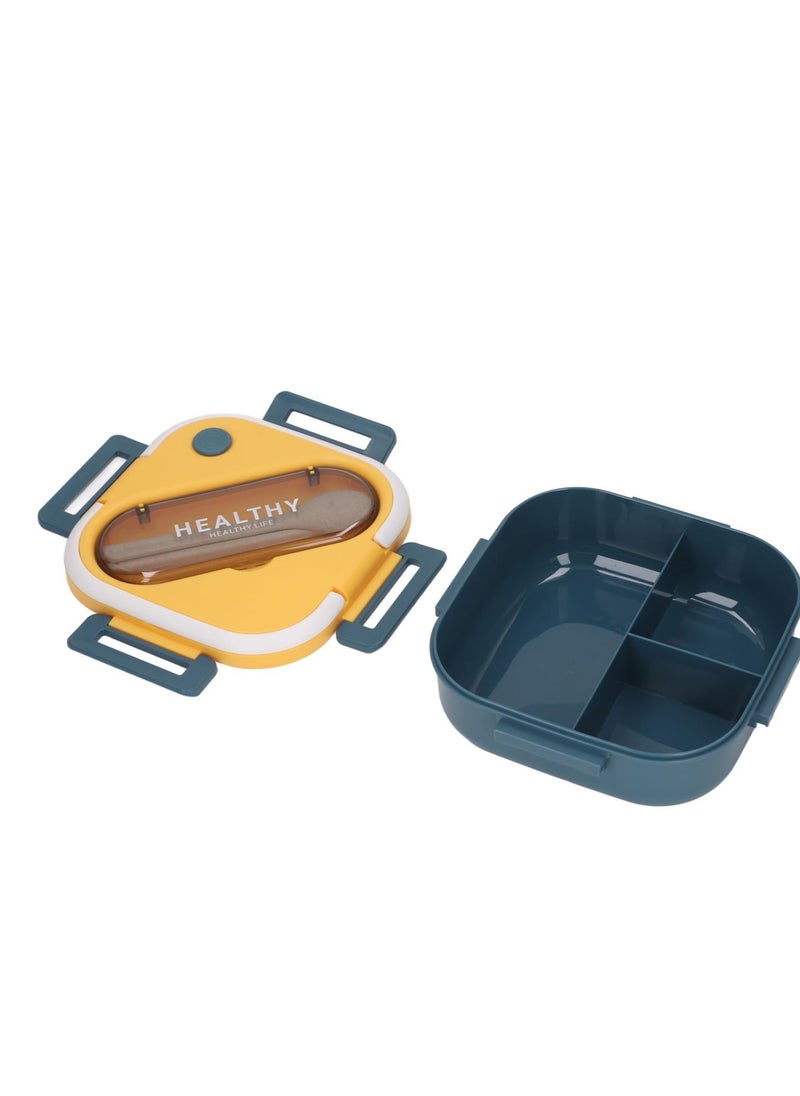 Excefore - Bento Lunch Box, Portable Bento Box with Soup Cup Chopsticks Spoon, Reusable Lunch Containers, Microwaveable, Suitable for Office Outdoor Picnic (Blue) - Image 1