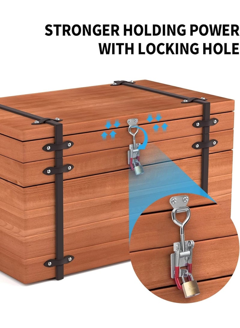 Heavy Duty Toggle Latch Clamp 4002, Adjustable Toggle Clamp Latch With Lock Hole, 550Lbs Holding Capacity Pull Latch for Smoker Lid Jig, Tool Box Case 4Pack (with 20PCS Screws) - Image 5
