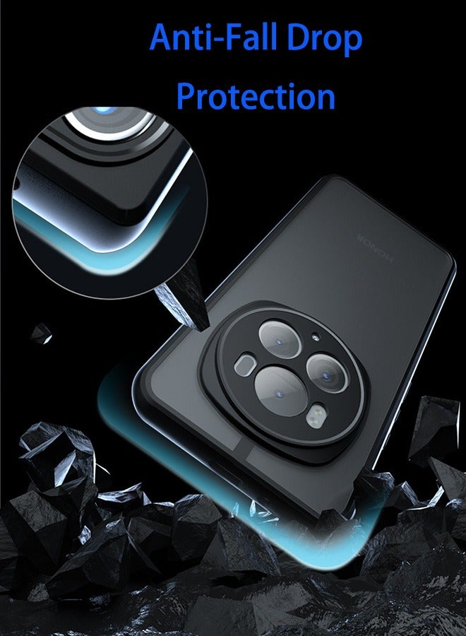Case for Honor Magic 6 Pro 5G, Frosted Translucent Back Protective Slim Phone Cover, Anti-Fingerprints, Anti-Fall Drop Protection, Shockproof Case for Honor Magic 6 Pro 5G (Black)  - Image 3