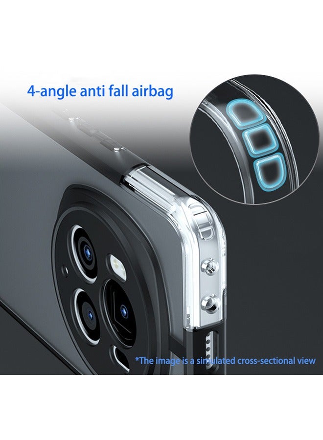 Case for Honor Magic 6 Pro 5G, Frosted Translucent Back Protective Slim Phone Cover, Anti-Fingerprints, Anti-Fall Drop Protection, Shockproof Case for Honor Magic 6 Pro 5G (Black)  - Image 2