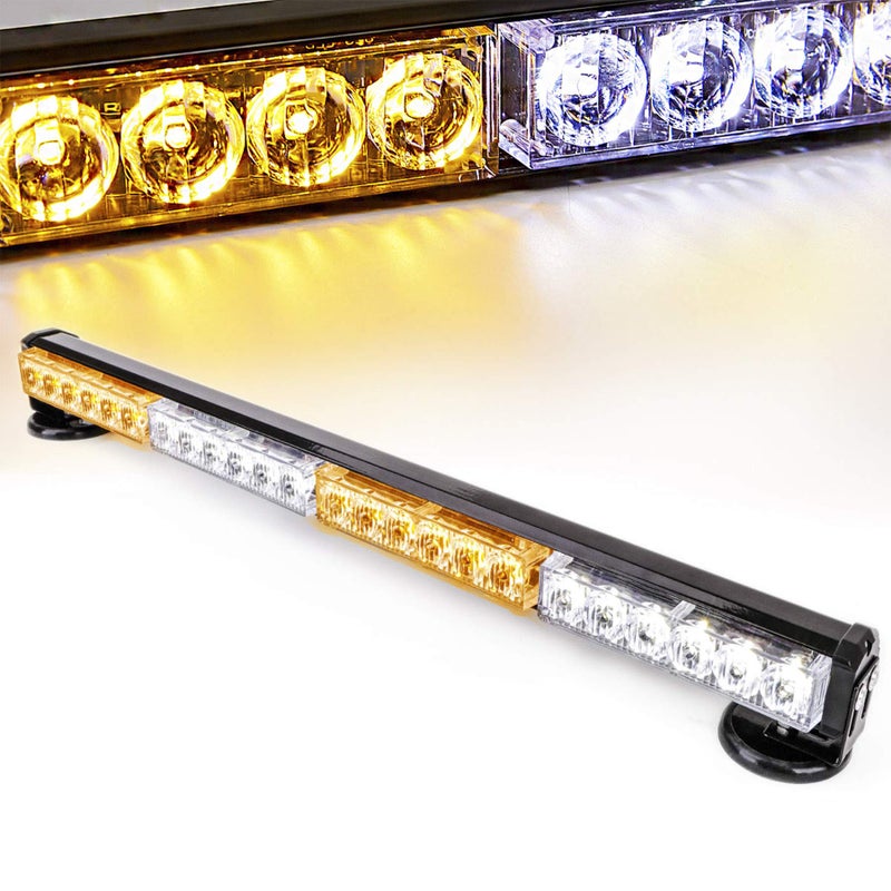 LE-JX LEJX 24 AmberWhite Wireless Traffic Advisor Emergency Lights Bar Battery Led Strobe Warning Light Roof Top Hazard Flash with Magnetic Base Mount and 12V Rechargeable Plug 24 LEDs - Image 3