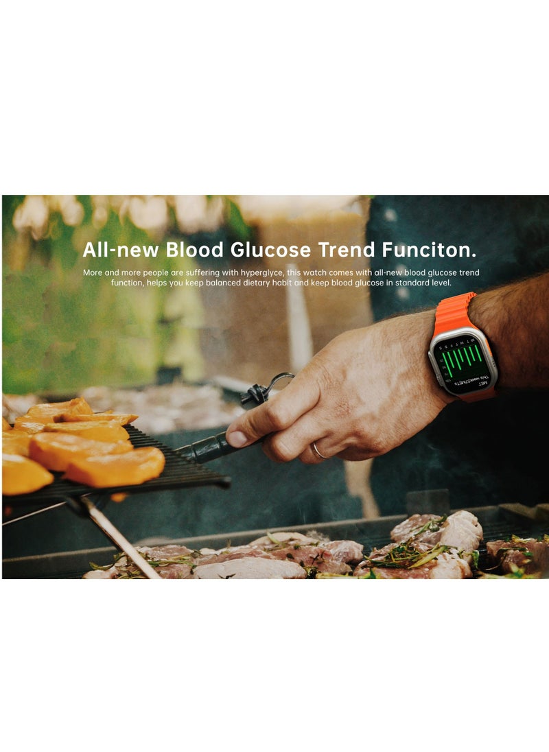 AROAQ - W800 Ultra High Tech Smartwatch 380mAh Battery 2.05 Inch Screen Display AI Assistance Sports and Health Modes Wireless Charging Bluetooth Smart Watch - Image 1