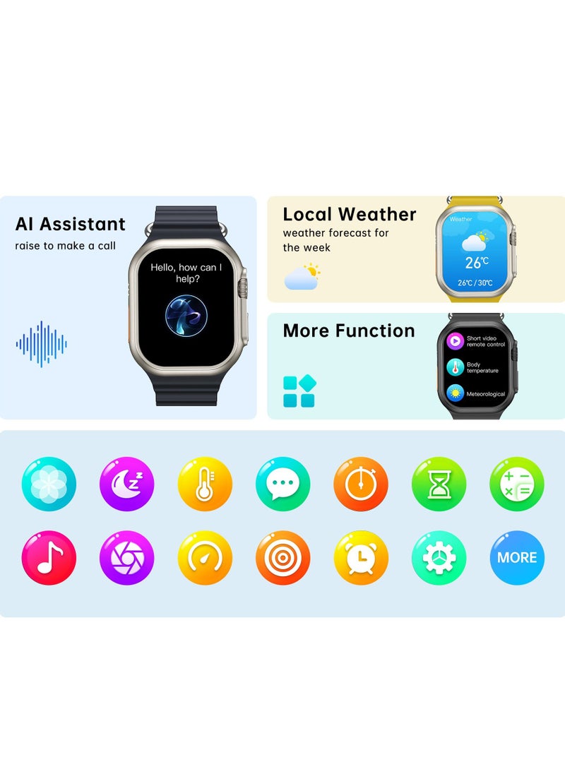 AROAQ - W800 Ultra High Tech Smartwatch 380mAh Battery 2.05 Inch Screen Display AI Assistance Sports and Health Modes Wireless Charging Bluetooth Smart Watch - Image 1