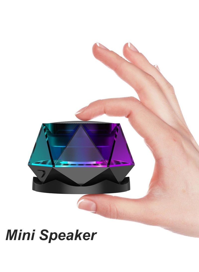 Excefore - Magnetic Diamond Bluetooth Speaker, Small Wireless Speaker with Multi RGB Color Light Show, Wireless Small Bluetooth Speaker, Portable Phone Stand for iPhone, Android, TWS Pairing - Image 1