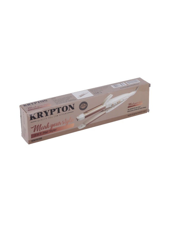 KRYPTON 3-in-1 Hair Styler KNH6396 | Straightener, Curler & Neo Wave | 360° Swivel Cord, Hang-Up Hook | Salon & Home Styling | White & Gold | 2-Year Warranty White/Gold - Image 3