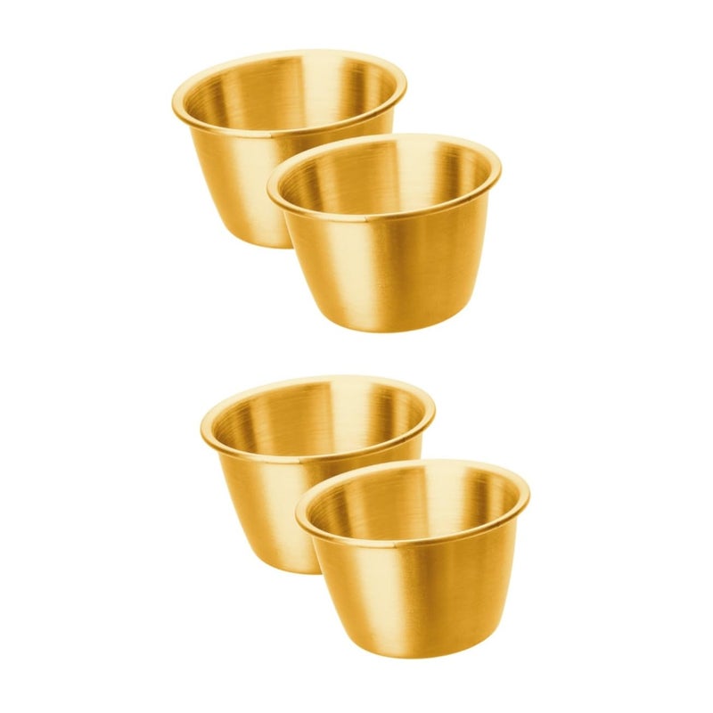Stainless Steel Sauce Dipping Bowls Set of 2 Condiment Cups for Ketchup Salad Dressings - Image 2