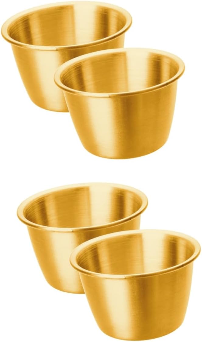 Stainless Steel Sauce Dipping Bowls Set of 2 Condiment Cups for Ketchup Salad Dressings - Image 1