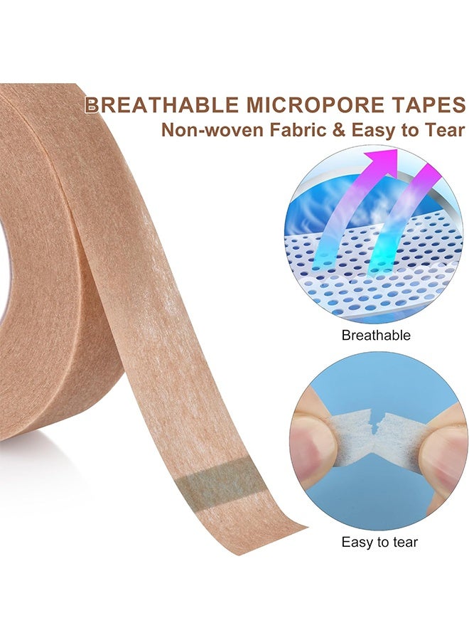 Generic 8 Rolls Flexible Skin Tape Breathable Nose Tape Self Adhesive Gauze Tape for Wound Injuries Swelling Sports, Brown (0.5 in x 10 Yd)  - Image 4