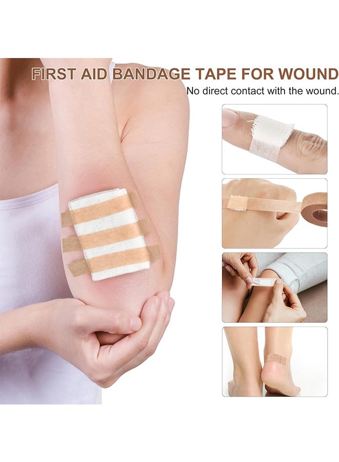 Generic 8 Rolls Flexible Skin Tape Breathable Nose Tape Self Adhesive Gauze Tape for Wound Injuries Swelling Sports, Brown (0.5 in x 10 Yd)  - Image 5
