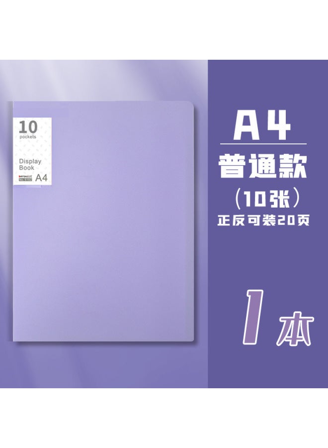 Archives A4 Information Book Morandi Color Insert Folder Transparent Large Capacity Clear Multi-layer Test Paper Collection Book For Students - Image 1