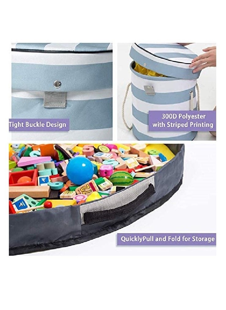 Cutie Cute Toy Storage Organizer Baskets With Play Mat Outdoor Collapsible Canvas Storage Bucket and Large Activity Mat Toy Bin for Kids Room Classroom Playground  - Image 3
