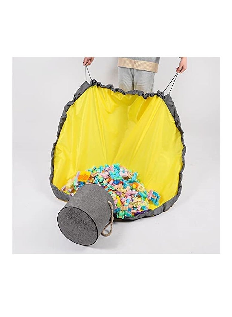 Cutie Cute - Toy Storage Organizer Baskets With Play Mat Outdoor Collapsible Canvas Storage Bucket and Large Activity Mat Toy Bin for Kids Room Classroom Playground - Image 1